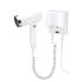 Lightweight Hair dryer1200W Bathroom Wall Hair Dryer Hotel Wall Hair Dryer Constant Temperature Protect Hair 2Heat Settings Hose Spiral Overheating Protection Low Noise Suitable for Family Hotel Gym