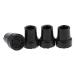 4pcs Anti-skid Stable Shock Absorb Walking Stick End Crutch Cane Tips 19mm - Black 19mm