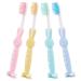 HEALIFTY Kids Toothbrush Rubber Handle Toothbrush with Suction Cup 4pcs(Random Color)