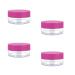 Empty Sample Pots 4 Pcs Empty Plastic Cosmetic Jars Clear Travel Cosmetic Container Mini Cosmetic Containers for Face Creams Sample Make-Up Pink