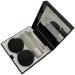 Miedeon contact lens container 4 pieces of contact lens container travel contact lenses case travel set for contact lenses with mirror container mini contact container contact lenses accessories set (black)