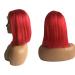 Red Bob Wig - 10 Inch Brazilian Human Hair Lace Front, Silky Straight, Pre-Plucked, 150% Density - Buy Online on GoSupps.com