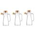 Zerodeko 3 pcs - glass oil pot olive oil pour bottle kitchen oil pot oil dispensing cruet vinegar pour bottle with lid water pitcher glass Oil Bottle large 1pcs sauce bottle Transparent 500mlx3pcs 20.5X8.5X8.5cmx3pcs
