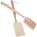 Cabilock Bath Sponge - 2pcs Natural Wooden Spa Back Scrubber with Loofah Brushes - Buy Online on GoSupps.com