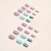 Mouyouglow Short Square Dark Nude Glitter Press On Nails | Full Cover Acrylic Fingernails with Nail Glue | Angular Natural Pink Blue Bling Design - Buy Online on GoSupps.com