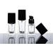 2 x Refillable Pumping Bags - Transparent Square Glass Travel Lotion Container with Black Pump Head - 15ml Cosmetic Dispenser - Buy Online on GoSupps.com