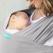 MOBY Grey Classic Baby Wrap Carrier | Made from 100% Cotton | Breathable & Stretchy | One Size Fits All | For Newborn to Toddler up to 33lbs | Unisex - Buy Online on GoSupps.com