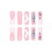 Foccna Extra Long White Press-On Nails | French Square Fake Nails with Crystal Flowers | 24PCS Acrylic Full Cover Nail Tips for Women & Girls - Buy Online on GoSupps.com