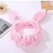 Spa Facial Headband 2 Pack - Rabbit Ear Design for Makeup and Shower - Adjustable Towels for Facial Treatment - White and Pink - Buy Online on GoSupps.com