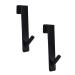 Mikikit 2pcs Bathroom Door Hook Black Wallet Keychain Over The Door Towel Hook Glass Door Hanger Clothing 17.8X4CM Black