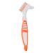 Ad-bcrbgen 1PC toothbrush portable ergonomic prosthesis cleaning brush multi-layered bristle false teeth Brushdual heads of mouthwashing tools (color: yello)