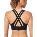 Yvette Women High Impact Sports Bras Criss Cross Back Sexy Running Bra for Plus Size Black + Double Thin Strap + High Impact X-Large Plus