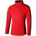 Men's Slim Fit Lightweight Long Sleeve Turtleneck T-Shirt - Red & Black, Large - Buy Online on GoSupps.com