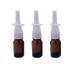 3x5 ml of empty refill pack portable amber-colored glass-nose spray bottle travel sample packaging perfume container or container for nasal spray medical smear applications