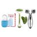 Ice Roller Face Stone Roller Massager with Gua Sha Jade Roller Stone and 3D Massager Roller Set Facial Combo for Skin Eye Body Ice Cube Roller Women Men Reusable