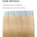 SEGO TAPE Extensions - Remy Real Hair Glue with 10 Free Tapes | 20 Tressen 16'' (45cm) Hellblond #613 - Shop Now! - Buy Online on GoSupps.com