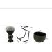 Stylish Vegan Beard Shaving Brush Set - Imitation Badger Hair in Elegant Black | International Shipping - Buy Online on GoSupps.com