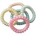 Spiral Hair Bands Plastic Hair Coil Ties Ponytail Bunches Holder Cord Bobbles for Women Girls Pastel Pearl 5pc Set