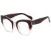 Computer Readers Cat-Eye Oversized Reading Glasses Anti UV Anti Blue Light Flat Light Mirror Presbyopic Glasses +200 Coffee