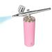 AceFox Cordless Airbrush Kit with Compressor, Portable Airbrush Painting Set, Rechargeable Handheld Nail Airbrush Machine, Ideal for Makeup, Cake Decor, Model Coloring, Nail Art, Tattoo Barber (Pink)