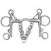 Namvo Pelham bit for horses made of stainless steel joint piece with accessories for connector with chain