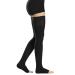 TOFLY Thigh High Compression Stockings for Women & Men (Pair) Open Toe Opaque 20-30 mmHg Graduated Compression Hose Medical Compression Stockings for Varicose Veins Edema DVT Travel Black M M 20-30mmhg Black