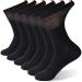Sunew Bamboo Diabetic Socks Unisex Non-Binding Comfort Moisture Wicking Bamboo Diabetic Crew Dress Socks 6 Pairs Black X-Large
