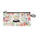 Cosmetic bag Vintage "Grace" flower pattern with gold details/makeup bag