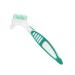 Ergonomic Double-Sided Denture Brush Denture Toothbrush Brush for Dentures (Green 1) Green 1