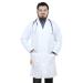 HEEDFIT Premium Quality Unisex Lab Coat Comfortable Poly-Cotton Reusable & Professional Lab Coats Large White