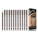 Mysense 12 PCS Dark Brown Eyebrow Pencil Set Waterproof Eyebrow Pen Long Lasting Eyeliner Professional Eye Makeup Brow Tint Pen(Dark Brown-12PC)