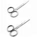 Stainless steel beauty tools  make-up scissors  safety nose scissors  eyebrow scissors (Two piece set (straight + round))