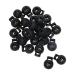 Shapenty Plastic Toggle Single Hole Spring Loaded Elastic Drawstring Rope Cord Locks Clip Ends Round Ball Shape Luggage Lanyard Stopper Sliding Fastener Buttons  Black  25PCS