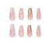 BSLVWG 24 Pieces Multi-Colored Almond Press-On Nails | Short Nude Swirl & Wave Pattern Stick-On Nails for Women | Oval Artificial Nails with Glue - Buy Online on GoSupps.com