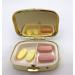 AmyZone Metal Pill Organizer - Travel Friendly Compact Pill Box for Vitamins & Supplements - Gold Happy Pills Case - Buy Online on GoSupps.com