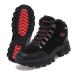 SPUKEP Women Hiking Boots Waterproof Mid Work Shoes Lace Up Suede Leather Walking Trekking Mountain Outdoor 7 Magic Black/Cherry Tomato