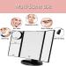 Trifold Makeup Mirror with Lights 1X/2X/3X/10X Magnification, Touch Screen, Dual Power Supply - Portable LED Vanity Mirror for Travel - Women's Gift (Black) - Buy Online on GoSupps.com