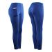 High Waist Yoga Capris for Women, Handyulong Women's Tummy Control Running Leggings with Pockets Workout Athletic Pants Small Blue
