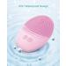 Ezbasics Ultra-Hygienic Facial Cleaning Brush | Soft Silicone Waterproof Sound-Vibrating Deep Cleanser & Massager - Inductive Charging Light Pink - Buy Online on GoSupps.com