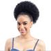 ColorfulPanda Black Afro Ponytail Short Curly Wave Hair Clip In Ponytail Kinky Curly Wrap Synthetic Drawstring Puff Ponytail Hair Extensions Wig for Women or kids (Natural Black)