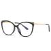 Parwana Cat-Eye reading glasses against overexertion of the eyes blue light blocking computer reader oversized flat light mirror glasses (color: black size: +0.00) +0.00 black