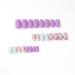 24 PCS Flower Press on Nails Matte Purple French False Nails Square Short Fake Nails Full Cover Stick on Nails for Women Girls Daily Wear Salon 08 - Buy Online on GoSupps.com