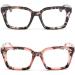 Retro Spring Hinge Women's Readers | Blue Light Blocking Square Glasses | Floral Pink & Grey Tortoise - Perfect for Men & Women - Buy Online on GoSupps.com