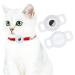 AirTag Silicone Case for Dog Collar Adjustable Portable AirTag GPS Finder Case for Cat Dog Collar 2 Pack (White)
