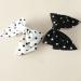 Large Hair Bow Clip Alligator Clips Big Bowknot French Barettes Ponytail Holder Styling Accessories for Women Girl (Black White Polka-dots)