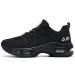 PaSick Men's Air Running Shoes Tennis Jogging Gym Fashion Sneaker Lightweight Knitting Breathable Athletic Walking Shoes US 7-12.5 11 Black