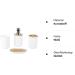 Yuugaa 4-Piece Bamboo Bathroom Set - Waterproof Accessories for Home & Hotel - Durable Gift Item - White Toothbrush Cup - Buy Online on GoSupps.com