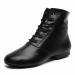 Black Leather Jazz Boots Split Sole Dancing Shoes for Adult Women Men 9 Women/8 Men Black