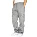 GYMBULLFIGHT Men's Athletic Sweatpants Loose Fit Pants Joggers for Men with Pockets, Open Bottom Drawstring Grey Large