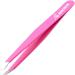 Amorux Tweezers for Facial Hair Women & Men Professional Stainless Steel Black Colour Coated Precision Tweezers Slant & Tip Eyebrow Tweezers for Ingrown Hair Tweezers (Pink)